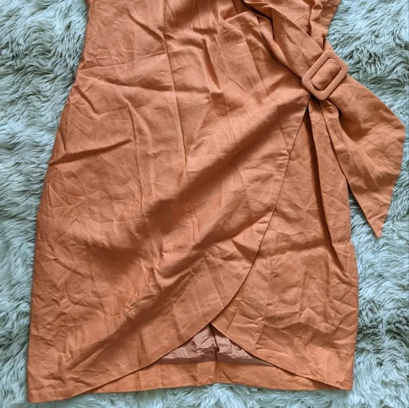Vintage orange wrap dress - Picture 4 of 7